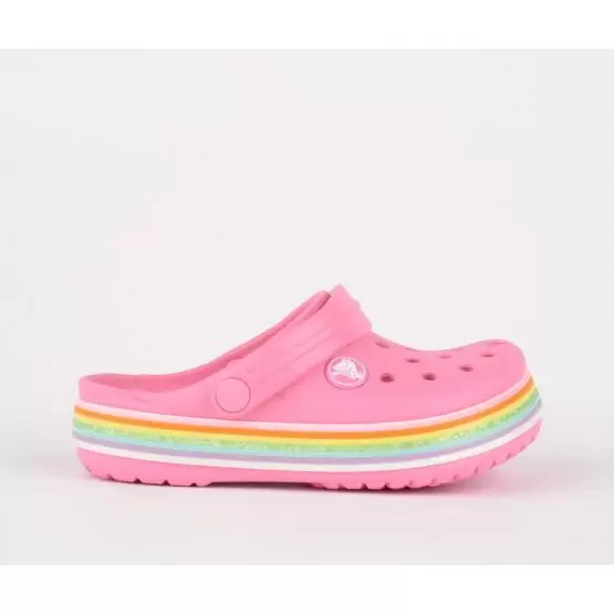 Сандалі для дівчинки Crocs (Немає в наявності) crocband Rainbow Glitter Clg K Pink Lemonade 206151-669 