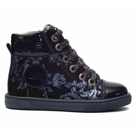 Демісезонні черевики  для дівчаток з темно-синім принтом Tutubi 3021 (01)
