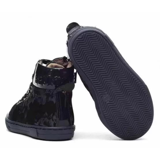 Демісезонні черевики  для дівчаток з темно-синім принтом Tutubi 3021 (01)